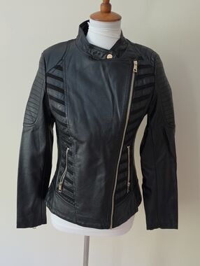Bellivera  Faux Leather  Zipper  Jacket